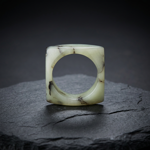 Green Marble Effect Square Resin Crafts Napkin Ring Modern Decorative Holder Dining Table Parties Weddings Home Decor Set 5cm - Product Image 1