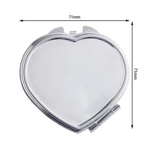Personalized Creative Design Heart Shape Silver Plated Custom Sublimation Metal <b>Mirror</b> - Product Image 5