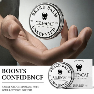 <span class=keywords><strong>Balsamo</strong></span> per la Cura della Barba 60g con Logo Personalizzato, Olio di Cocco Naturale e Olio di Jojoba, Senza Profumo, Nutriente e Levigante per <span class=keywords><strong>Uomo</strong></span> - Product Image 1
