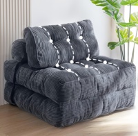 Canapé-lit pliable multifonctionnel moderne en velours côtelé avec mousse à mémoire de forme, pouf pour salon et chambre à coucher, design pliable