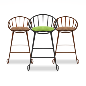 Ghế đẩu kim loại công nghiệp hiện đại, đệm vải, ghế cao, ghế quầy bếp, ghế quầy bar, nội thất quán cà phê, quán rượu, sản xuất tại Thổ Nhĩ Kỳ - Product Image 5