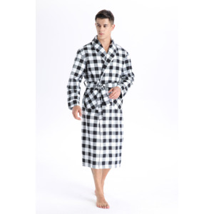 Custom Hotel Spa Bathrobe Long Nightgown Kimono Robe for <strong>Men</strong> and Women 100% Cotton Thermal <strong>Pajamas</strong> <strong>Cheap</strong> Romantic Couple Robe - Product Image 2