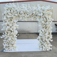 IFG vente chaude toile de fond de mariage 8 * 8ft artificiel blanc carré fleur arc décor