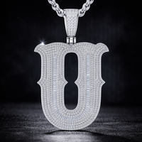 Collier Pendentif Lettre X en Moissanite VVS, Argent 925 Plaqué Platine, Personnalisable avec Nom, Bijoux Hip Hop, Vente en Gros Usine 2026