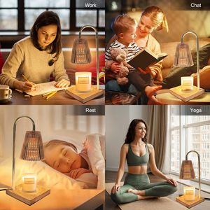 Lámpara Calentadora de Velas Eléctrica Retro con Diseño de Linterna, de Vidrio, para Derretir Cera y Aromaterapia, para Dormitorio - Product Image 4