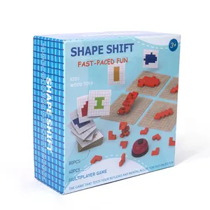 Специальная забавная игра для детей с 40 блоками, деревянные кубические пазлы, быстро развивающаяся игра