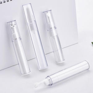 5ml 10ml <span class=keywords><strong>15ml</strong></span> Plástico Blanco Redondo Airless Eye Serum Cream Roll On Botella con bola de acero con anillo de plata - Product Image 4