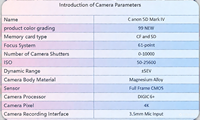 Appareil photo reflex numérique d'occasion 5D Mark IV avec objectif 24-70mm, enregistrement vidéo 4K, capteur plein format, idéal pour les mariages et événements, qualité A+ presque neuve