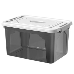 Transparent <b>Plastic</b> Storage Box With <b>Lid</b> Thickened Large Capacity For Clothing Organizer Moving Storage <b>Bin</b> PP Material - Product Image 2