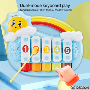 Jouet musical multifonctionnel 2 en 1 pour bébé : Xylophone et <span class=keywords><strong>piano</strong></span>, support musical, jeu <span class=keywords><strong>de</strong></span> percussion pour la coordination œil-main - Product Image 3