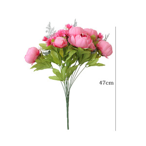 Wholesale European Peony Bouquet 13 Heads Peonies <b>Artificial</b> Flower Wedding Decor Silk Real Touch <b>Large</b> Red Peonies - Product Image 6
