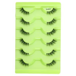 6 paires de <span class=keywords><strong>faux</strong></span> <span class=keywords><strong>cils</strong></span> demi-longueur, tige transparente, maquillage <span class=keywords><strong>naturel</strong></span> nude, allongement des <span class=keywords><strong>cils</strong></span>, réutilisables, best-seller transfrontalier - Product Image 1