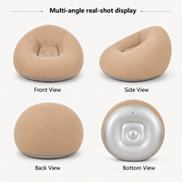Nouveau Fauteuil Gonflable d'Extérieur Paresseux pour Salon, Bureau à Domicile, avec Dossier, Écologique, en Tissu Floqué