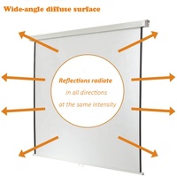 Écran de projection mural rétractable pour projecteurs de cinéma maison 180x180 cm, 4K, blanc mat, PMS180