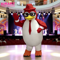Mascotte de club de danse, pingouin gonflable de dessin animé, ballon personnalisé, forme de pingouin rouge sur mesure.