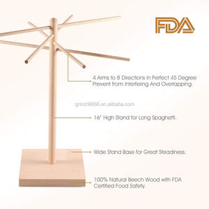 Sécher les pâtes en bois de hêtre naturel, support pour sécher les pâtes et Spaghetti, avec bras détachables, pour 4 grains de pâte à modeler - Product Image 2