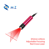 Module laser rouge à focalisation réglable 650nm 660nm D12mm 0.5mW 1mW 5mW 10mW 3V 5V 12V 24V Haute précision Grade industriel