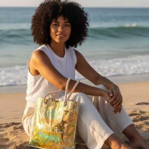 Sac fourre-tout en PVC holographique personnalisé, sac à main de haute qualité pour femmes, sac fourre-tout en PVC laser, sac cadeau avec logo en relief - Product Image 6