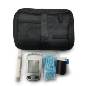 Sac de rangement multifonctionnel portable pour lecteur de glycémie, en tissu noir, pour instruments médicaux - Product Image 4