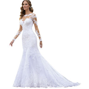 OXGIFT 25 Estilos de Vestidos de Novia de Lujo Elegantes Simples Cortos de Encaje Blanco Modestos Estilo Sirena para Novias Mujeres 2024 - Product Image 5
