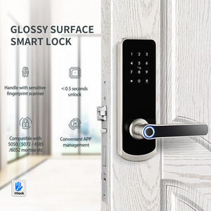 Smartek Bàn Phím Không Dây Kỹ Thuật Số Keyless Nhập Vân Tay Mật Khẩu Thẻ Door Handle Lock <span class=keywords><strong>App</strong></span> TTLock Cerradras Para Puertas - Product Image 2