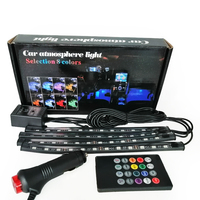Bande lumineuse pour puits de pied d'ambiance intérieur de voiture Chargeur USB Bande de lampe décorative