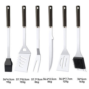 Ensemble d'outils de barbecue en acier inoxydable personnalisé avec ustensiles et accessoires pour barbecue au charbon de bois en plein air - Durable et portable - Product Image 2