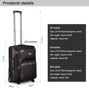 Ylwhjvr — ensemble sac et chariot de voyage en nylon, 3 pièces, à 4 roues, bon <span class=keywords><strong>prix</strong></span> - Product Image 5