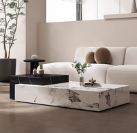 Table basse en marbre moderne italienne avec un design luxueux antique, meubles en pierre de haute qualité pour salon, villa, maison