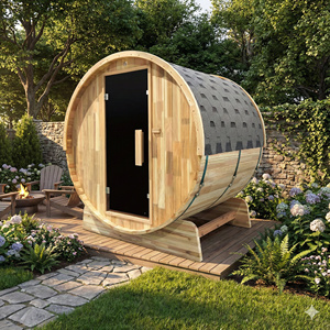 Sauna de Madera Sólida Moderna para Jardín, de 4-6 Personas, con Estufa Harvia y Techo Impermeable de Asfalto, para Casa o Villa - Product Image 5