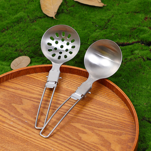 Pequeña cocina pan bistec cocina plana <span class=keywords><strong>Mini</strong></span> panqueques espátula plegable de acero inoxidable pala para freír para herramientas de Camping al aire libre - Product Image 5