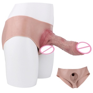 OS-ADLK5219 Silicone Elastic Hollow <b>Dildo</b> Pants Soft Wearable 9.29" Long <b>Dildo</b> Pants Penis Extender for Transgender Sex Toys - Product Image 1