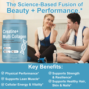 ครีเอทีน โมโนไฮเดรต + มัลติ คอลลาเจน เปปไทด์ + แอล-ทอรีน ผง 5 กรัม ครีเอทีน 3 กรัม คอลลาเจน 10 ชนิด เสริมสร้างกล้ามเนื้อ บำรุงข้อต่อ - Product Image 3