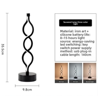 Lampe de table LED réglable DC Iron Seaweed pour salle de lecture - Veilleuse moderne et simple