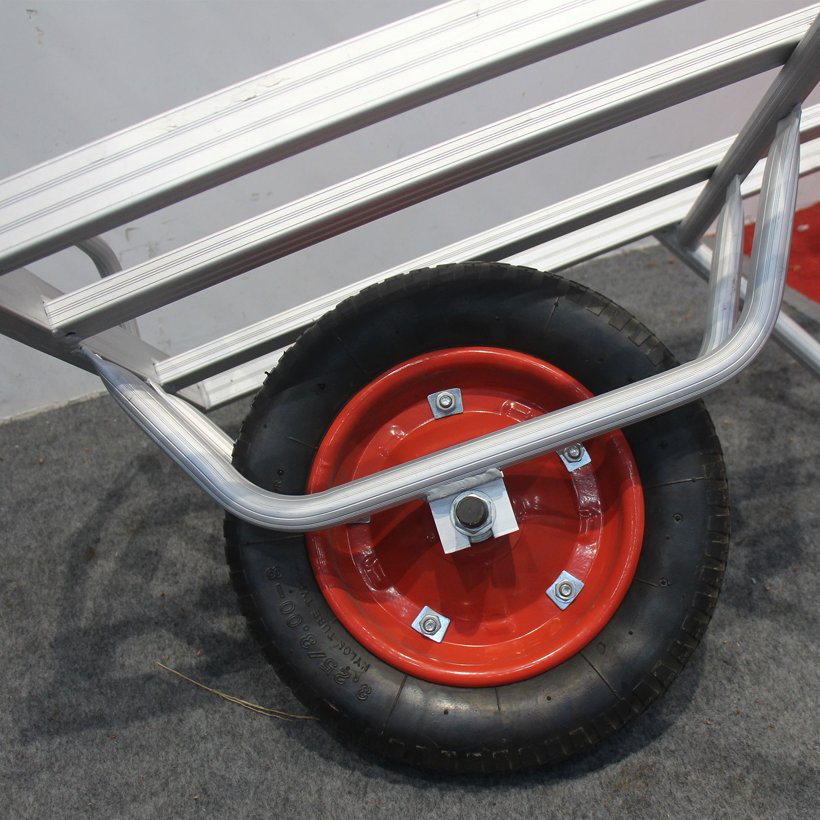 TC2403 Customizable Platform Aluminum Trolley 13x3 Inch Pneumatic Tyre Hand Trolley Cart for Home Farming Garden Usage OEM