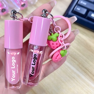 Brillo Labial Personalizado <span class=keywords><strong>de</strong></span> Marca Privada, Bálsamo Labial Hidratante Personalizado con Coco y Fresa, Llavero con Aceite Labial que Cambia <span class=keywords><strong>de</strong></span> Color - Product Image 2