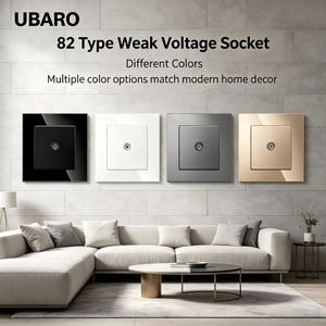 Presa <span class=keywords><strong>TV</strong></span> a Muro UBARO 82*82mm con Pannello in Vetro Temperato e Cornice in Metallo IP20, Uscita Universale per Cavi a Bassa Tensione - Product Image 5