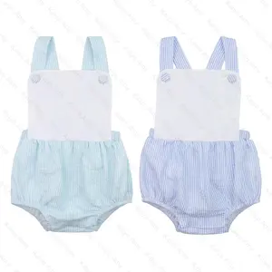 ชุดกันแดดเด็ก monogrammed seersucker เสื้อคลุมหลวมๆ ฟอง unisex ฤดูร้อนเสื้อผ้าเด็กแรกเกิดเด็กชาย 0-3 เดือน