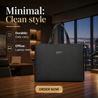 Sac à main de bureau unisexe tendance, sac à main pour ordinateur portable Oxford, sac à main portable, imperméable, grande capacité, sac pour ordinateur portable d'affaires, logo personnalisé
