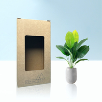 Boîtes en papier kraft ondulé recyclables personnalisées et écologiques avec fenêtre découpée pour plantes en pot