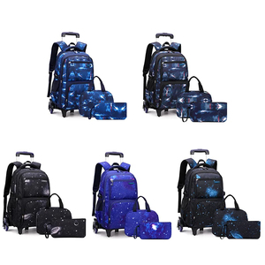 Factory Customized Children <strong>Wheels</strong> Rolling <strong>Backpack</strong> Kids 3 in 1 Trolley Lunch Bag Toddler School Bag Set for Boys - Product Image 3
