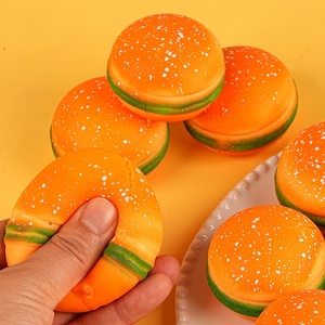 Hamburger <b>Squishy</b> Food Funny Cute Novelty Stress Relief Simulation Burger Squeeze Stress Toy Release Fidget Punching Ball - Product Image 6