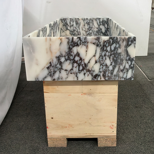 Diseños modernos Natural Calacatta Viola Mármol Fregadero <span class=keywords><strong>Piedra</strong></span> Lavabo <span class=keywords><strong>Antiguo</strong></span> Mármol Baño Vanidades - Product Image 3