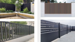 Modern Luxury Style Slim <span class=keywords><strong>Aluminum</strong></span> Fence Panels Alta Qualidade Europeu para Villa Driveway Protection Privacy <span class=keywords><strong>Aluminum</strong></span> Plastic - Product Image 2