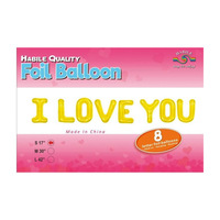 Ensemble de ballons gonflables en aluminium de 16 pouces « I LOVE YOU » pour la décoration de fête d'anniversaire de 1 an ou de fête des enfants