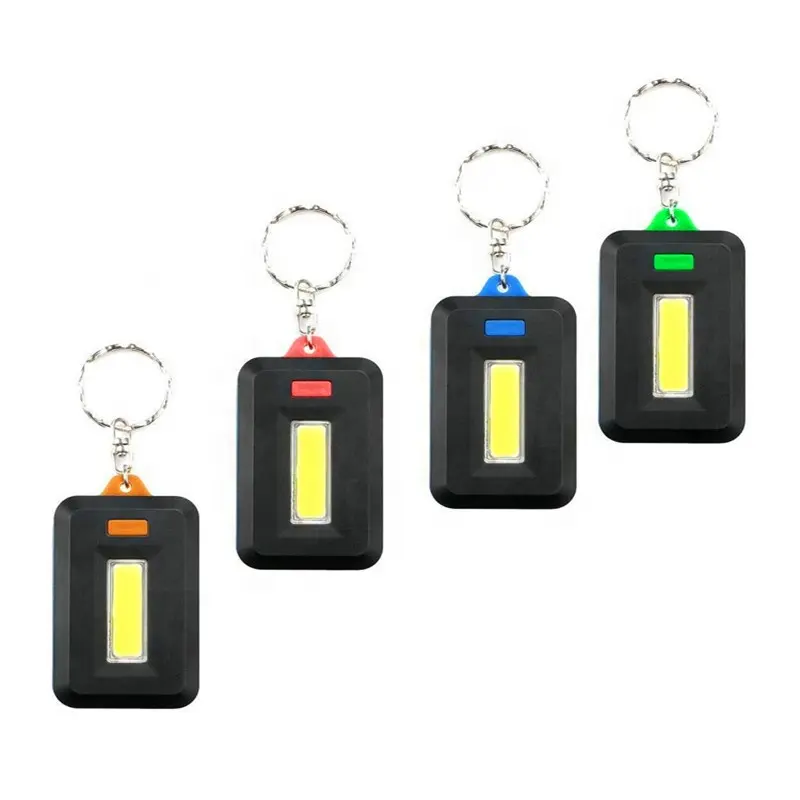Ucuz taşınabilir toplu plastik COB anahtarlık seyahat ışık ucuz küçük EDC küçük cep düz el feneri Mini anahtarlık el feneri