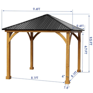Imperméable <span class=keywords><strong>Petit</strong></span> <span class=keywords><strong>Jardin</strong></span> En Aluminium Pergola En <span class=keywords><strong>Bois</strong></span> Patio Gazebo Top Nature-inspiré Toit Pression Poudre Enduit - Product Image 6