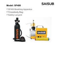 Saisub - Bouteille d'oxygène portable haute pression en acier inoxydable 1L - Équipement complet de plongée sous-marine SCUBA - Petite bouteille de gaz de rechange