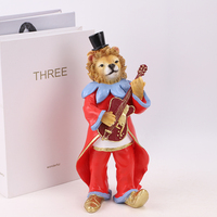 Redeco Circus Band Animal Resin Figurine Set Lion Bear Monkey Guitar Saxophone Violin Music Gift Wholesale Custom Decor