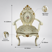 Chaise de salle à manger européenne moderne en ABS, assemblage amovible, revêtement thermolaqué, dossier avec coussin moelleux, production en gros